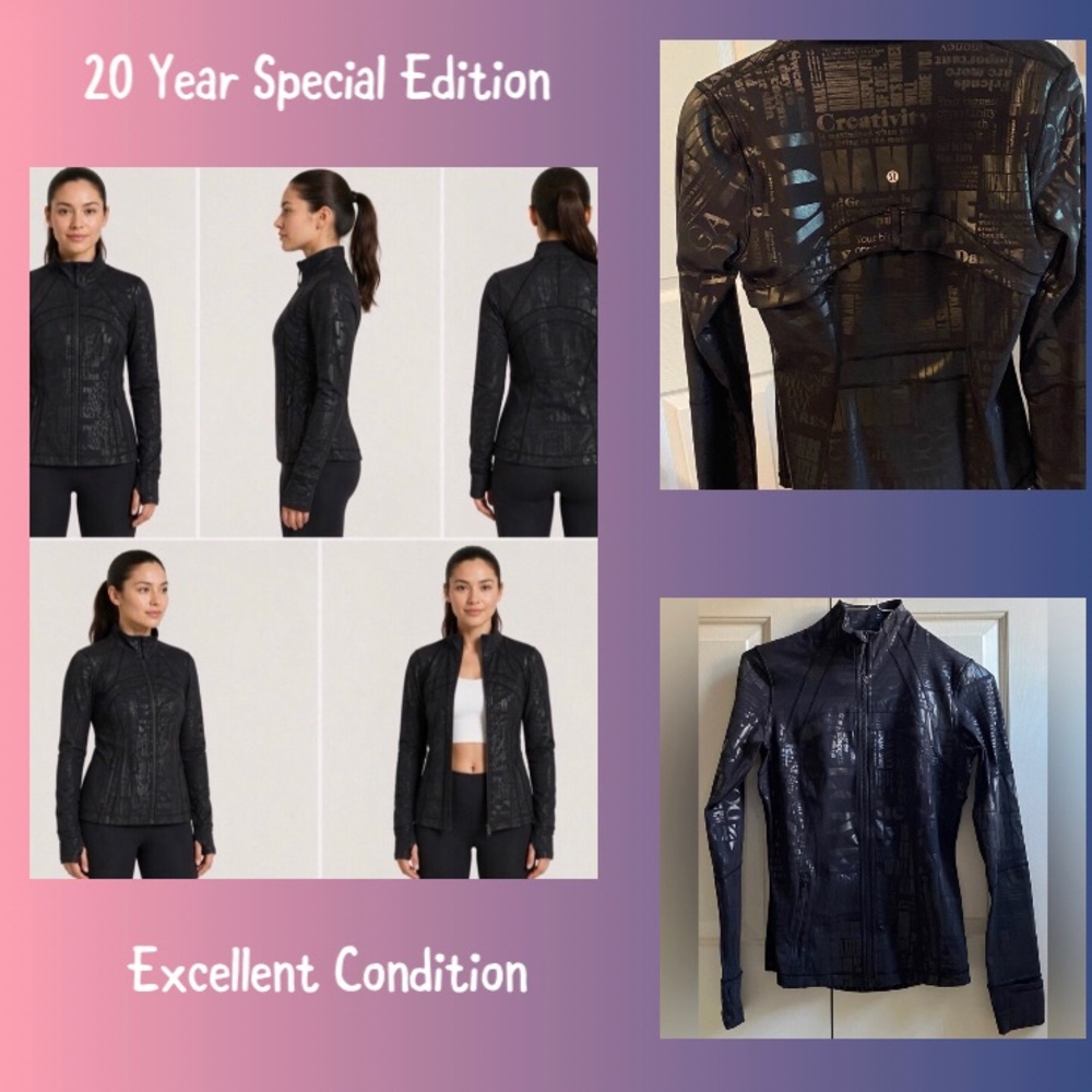 🍒LULULEMON DEFINE Jacket sz 8 MANIFESTO *SPARK FOIL LTD Edition BLACK ~LUXTREME